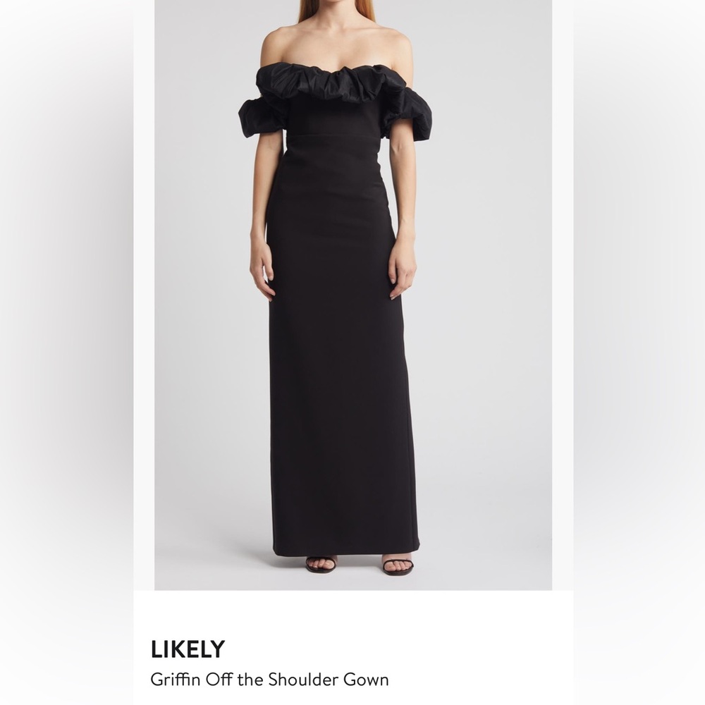 Likely Griffin off shoulder Black Gown